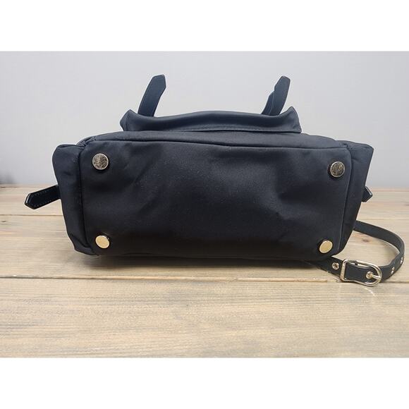 Michael Kors Leila Flap Medium Nylon Backpack Bag Gold Studs - Picture 6 of 11